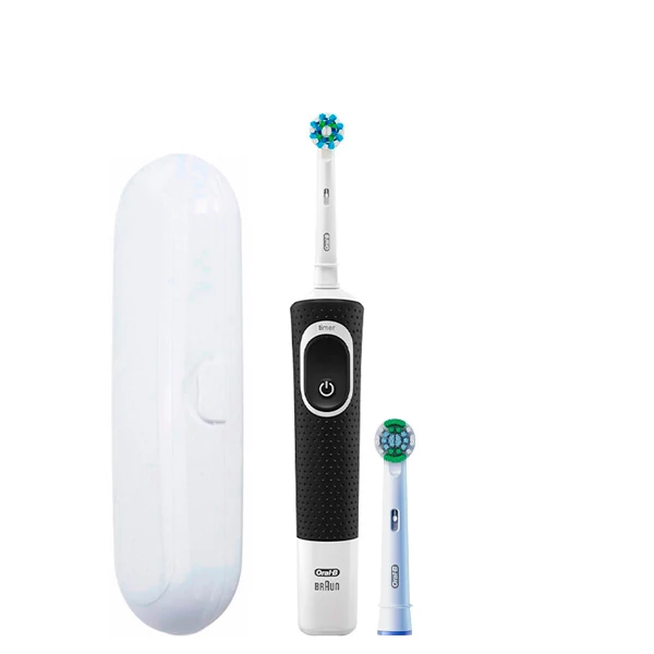 Зубна щітка Oral-B Vitality 100 Cross Action Black 2 нас. + Футляр білий ЄС