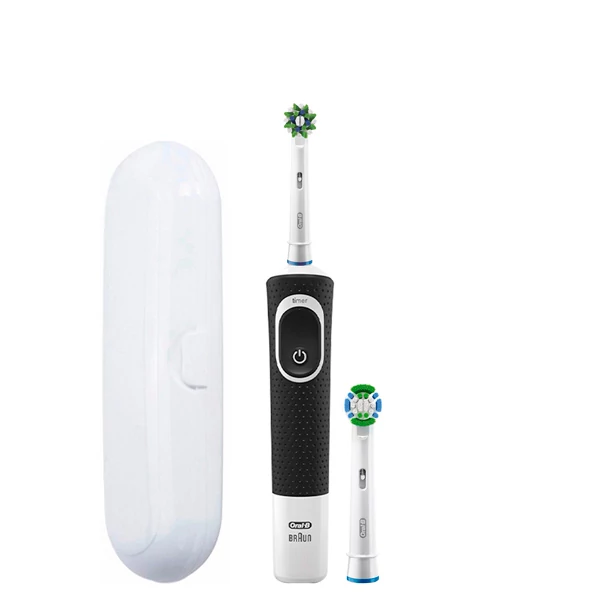 Зубна щітка Oral-B Vitality 100 Cross Action CleanMaximiser Black (2 нас.) + Футляр білий