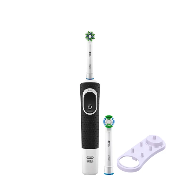 Зубна щітка Oral-B Vitality 100 Cross Action CleanMaximiser Black (2 нас.) + Підставка