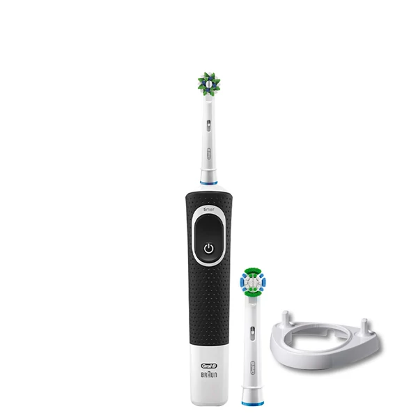 Зубна щітка Oral-B Vitality 100 Cross Action CleanMaximiser Black (2 нас.) + Підставка ріжок ЄС