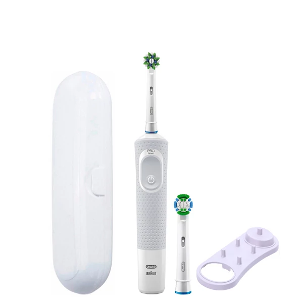 Електрична зубна щітка Oral-B Vitality 100 Cross Action CleanMaximiser White 2 нас. + Підставка/футляр білий