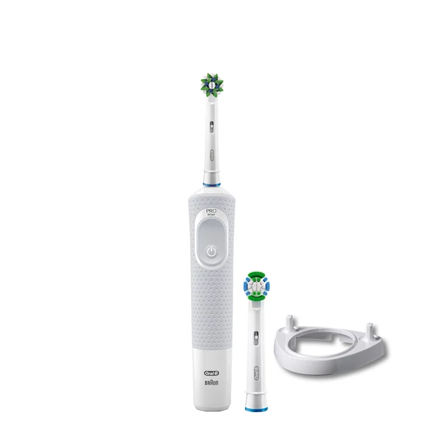Електрична зубна щітка Oral-B Vitality 100 Cross Action CleanMaximiser White 2 нас. + Підставка ріжок ЄС