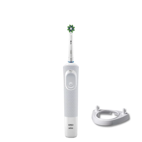Електрична зубна щітка Oral-B Vitality 100 Cross Action CleanMaximiser White + Підставка ріжок ЄС