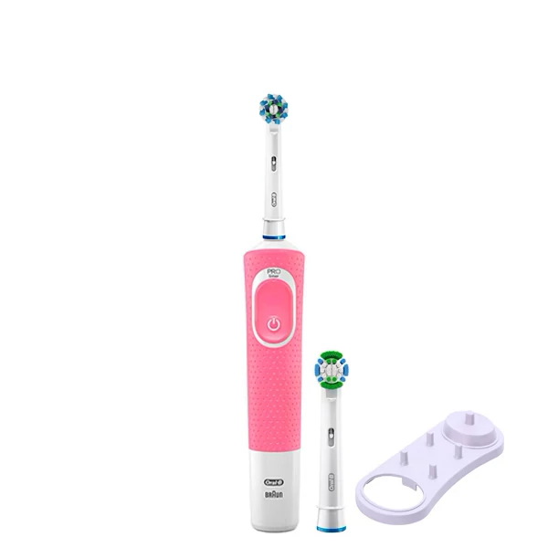 Зубна щітка Oral-B Vitality 100 Cross Action Pink 2 нас. + Підставка