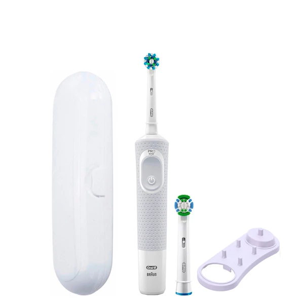 Зубна щітка Oral-B Vitality 100 Cross Action White 2 нас. + підставка/футляр білий