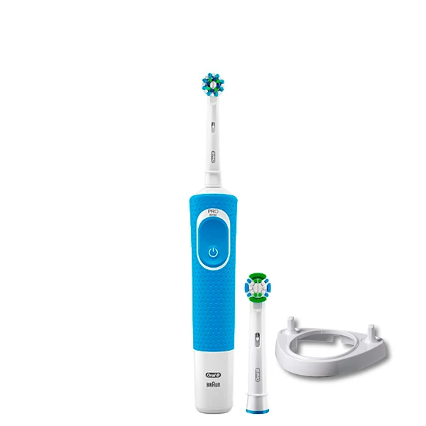 Зубна щітка Oral-B Vitality D100.413.1 Crossaction Blue 2 нас. + підставка ріжок ЄС