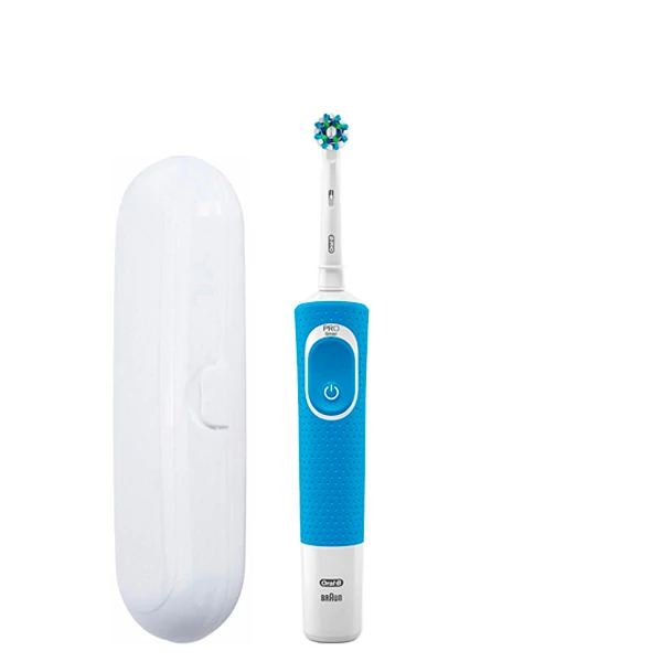Зубна щітка Oral-B Vitality D100.413.1 Crossaction Blue + Футляр білий ЄС