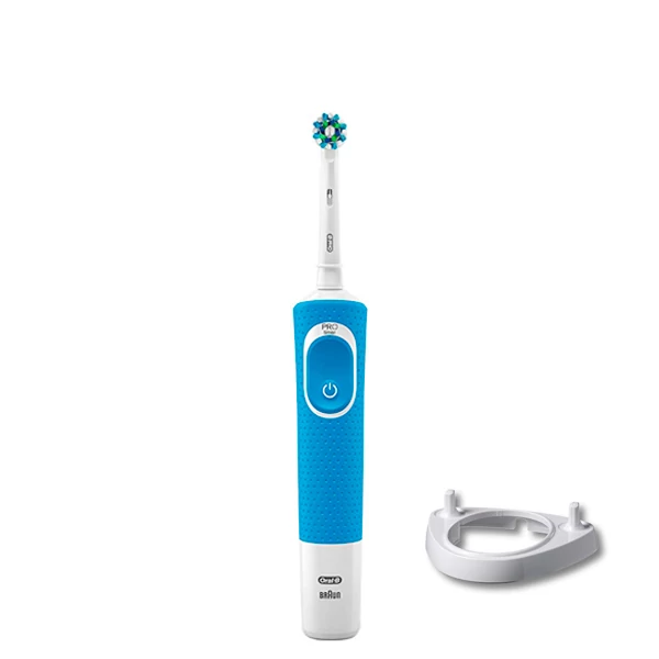 Зубна щітка Oral-B Vitality D100.413.1 Crossaction Blue + Підставка ріжок ЄС