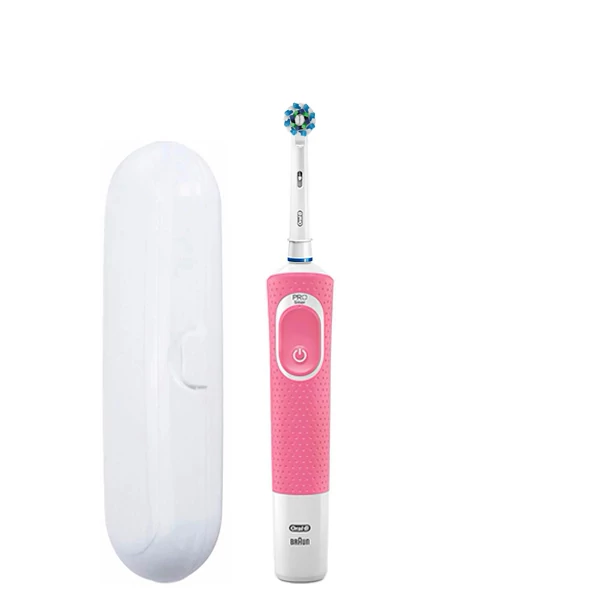 Зубна щітка Oral-B Vitality 100 Cross Action Pink + Футляр білий