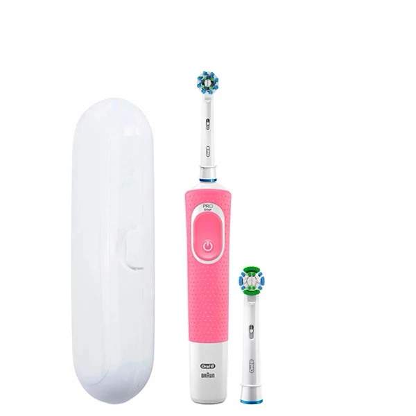 Зубна щітка Oral-B Vitality 100 Cross Action Pink 2 нас. + Футляр білий