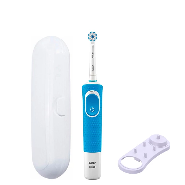Зубна щітка Oral-B D100 Junior 6+ Blue підставка + футляр білий