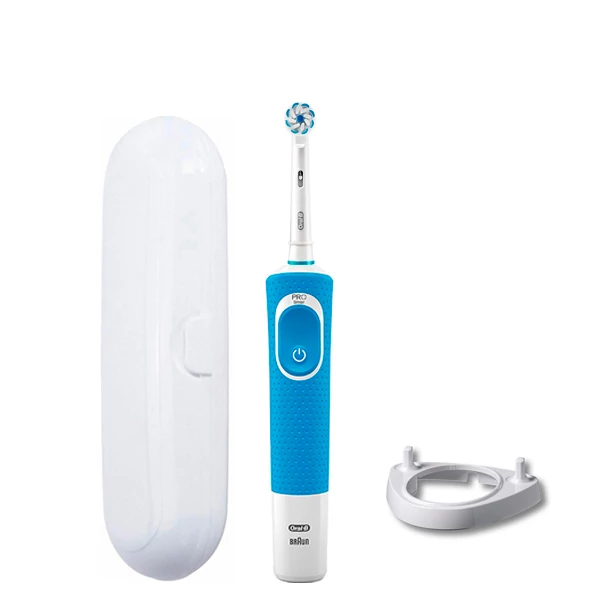 Зубна щітка Oral-B D100 Junior 6+ Blue  підставка ріжок + футляр білий ЄС
