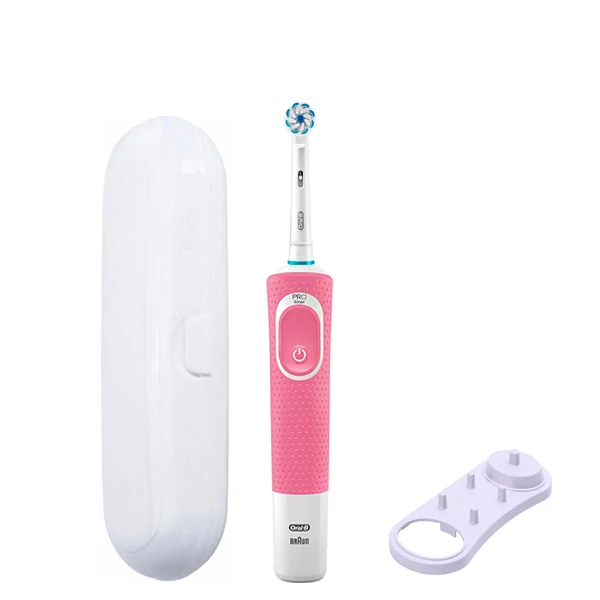 Зубна щітка Oral-B Vitality 100 Junior 6+ Pink підставка + футляр білий