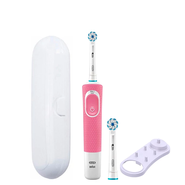 Зубна щітка Oral-B Vitality 100 Junior 6+ Pink 2 нас. підставка + футляр білий