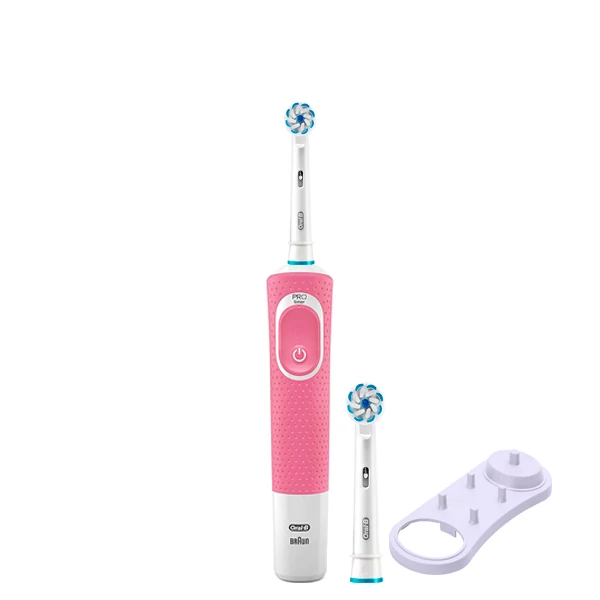 Зубна щітка Oral-B D100 Junior 6+ Pink 2 насадки + підставка