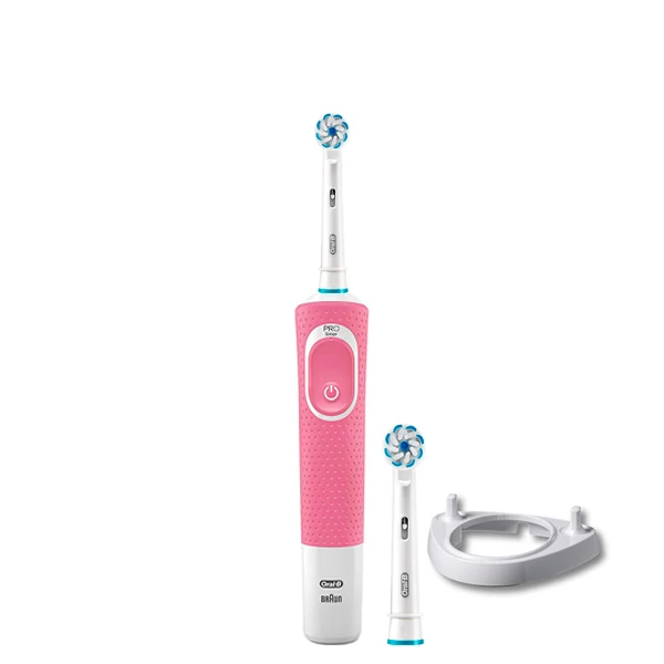 Зубна щітка Oral-B D100 Junior 6+ Pink 2 насадки + підставка ЄС
