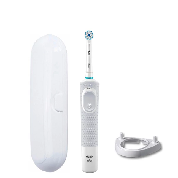 Зубна щітка Oral-B Vitality 100 Junior 6 + White підставка ріжок + футляр білий ЄС