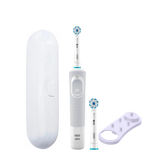 Зубна щітка Oral-B Vitality 100 Junior 6 + White 2 насадки + підставка + футляр білий