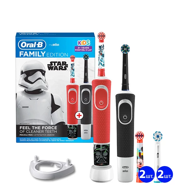 Зубні щітки Oral-B Vitality D100 Kids &quot;Зоряні війни&quot; Family Pack (6 нас.) + ріжок