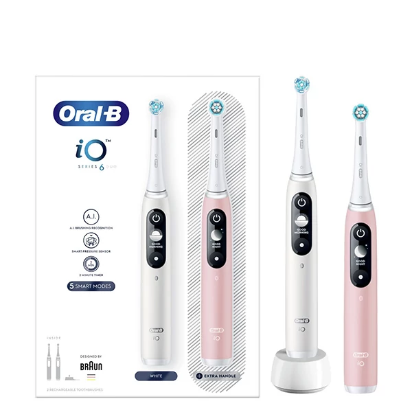 Електричні зубні щітки Oral-B iO 6 Family Pack White + Pink