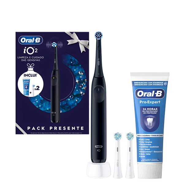 Електрична зубна щітка Oral-B iO Series 2 Black Special Kit (3 насадки) + паста