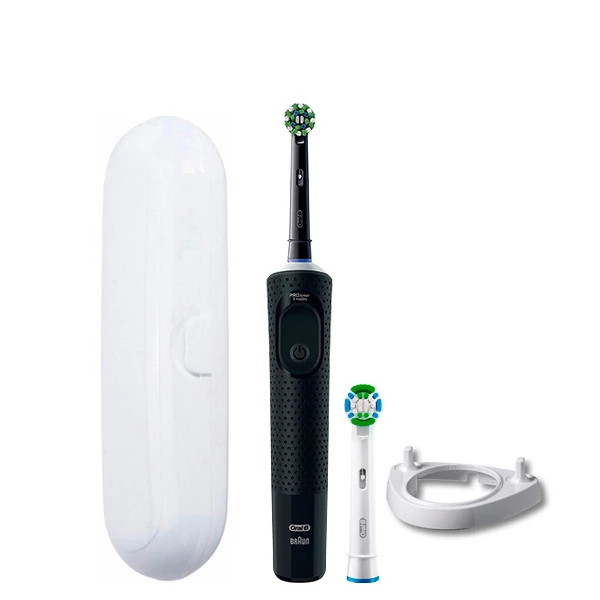 Електрична зубна щітка Oral-B D103 Vitality Pro Cross Action CleanMaximiser Black (2 нас.) + Підставка ріжок та футляр ЄС