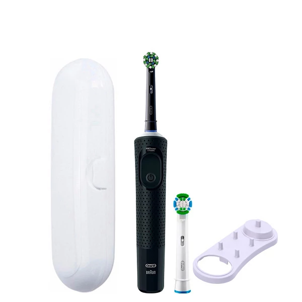 Електрична зубна щітка Oral-B D103 Vitality Pro Cross Action CleanMaximiser Black (2 нас.) + Підставка та футляр