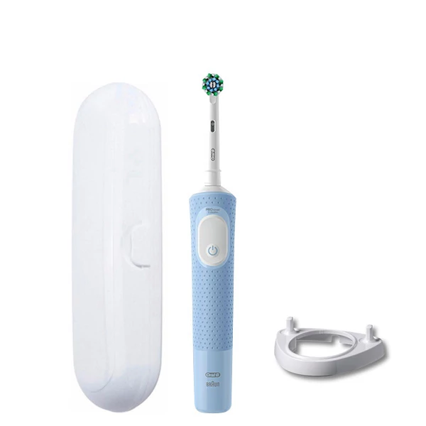 Електрична зубна щітка Oral-B D103 Vitality Pro Cross Action CleanMaximiser Blue + Підставка ріжок та футляр ЄС