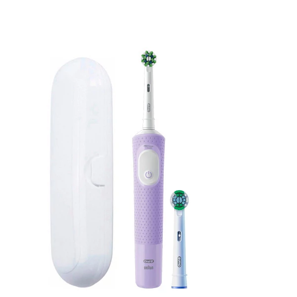 Електрична зубна щітка Oral-B D103 Vitality Pro Cross Action CleanMaximiser Lilac Mist Violet (2 нас.) + Футляр ЄС