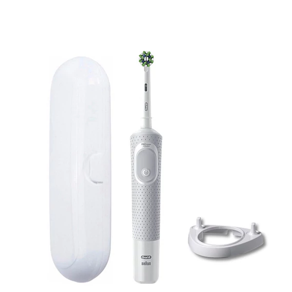 Електрична зубна щітка Oral-B D103 Vitality Pro Cross Action CleanMaximiser White + Підставка ріжок та футляр ЄС