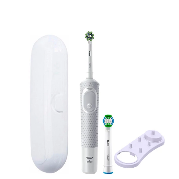 Електрична зубна щітка Oral-B D103 Vitality Pro Cross Action CleanMaximiser White (2 нас.) + Підставка та футляр