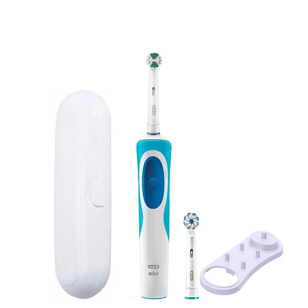 Зубна щітка Oral-B D12.013.1 Vitality Easy Clean 2 насадки і підставка + Футляр білий