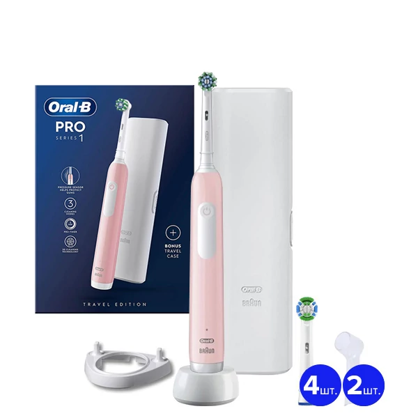 Електрична зубна щітка Oral-B D305.513.3X Pro Series 1 Pink Travel Case (5 нас.) + Ріжок