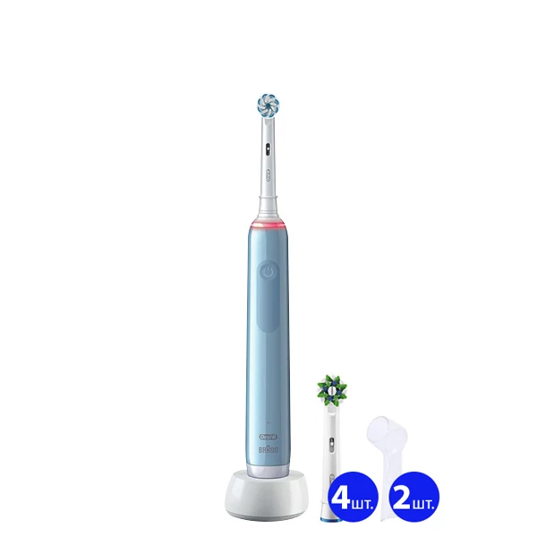 Зубна щітка Oral-B D505.513.3 PRO 3 3000 Sensitive Clean Blue (5 нас.) + 2 ковпачки ЄС