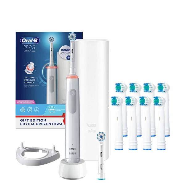 Зубна щітка Oral-B D505 PRO 3 3500 Ultra Thin White (2 нас.) з футляром ЄС