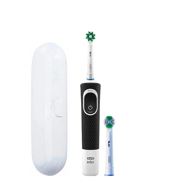 Зубна щітка Oral-B Vitality 100 Cross Action CleanMaximiser Black (2 нас.) + Футляр білий ЄС
