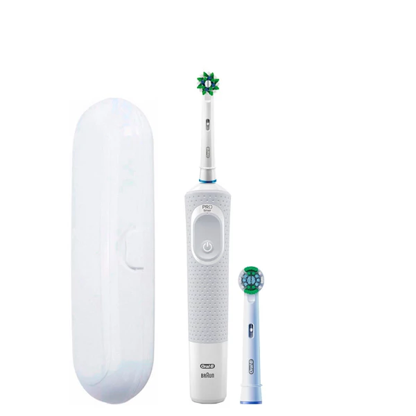 Електрична зубна щітка Oral-B Vitality 100 Cross Action CleanMaximiser White 2 нас. + Футляр білий ЄС