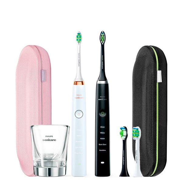 Зубна щітка Philips Sonicare HX9334/41 DiamondClean White-Black Light + 2 USB-футляра ЄС