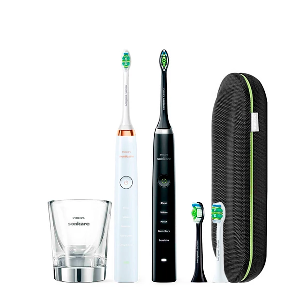 Зубна щітка Philips Sonicare HX9334/41 DiamondClean White-Black Light + USB-футляр ЄС