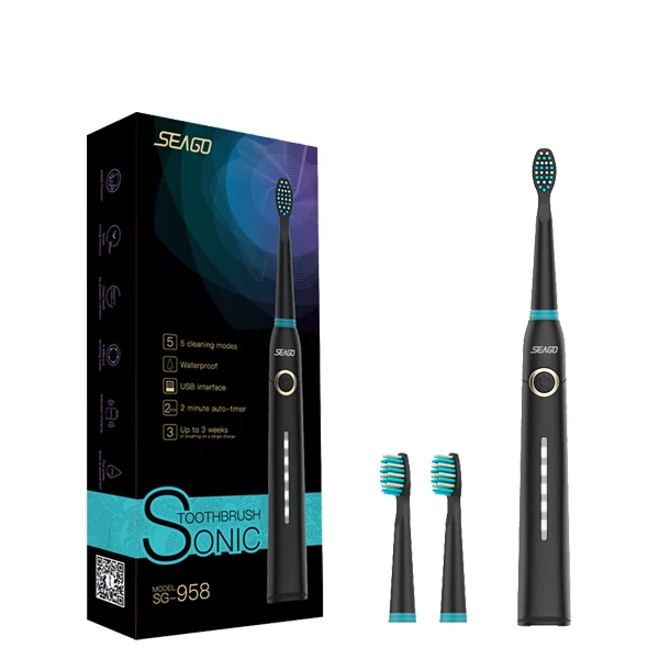 Зубна щітка Seago SG-958 Black Звукова