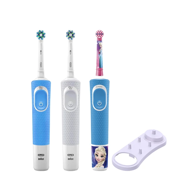 Зубні щітки Vitality D100 + D100 Kids Girl Сімейний набір 3 в 1 c підставкою