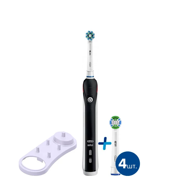 Електрична зубна щітка Oral-B D16 PRO Black 5 нас. з підставкою
