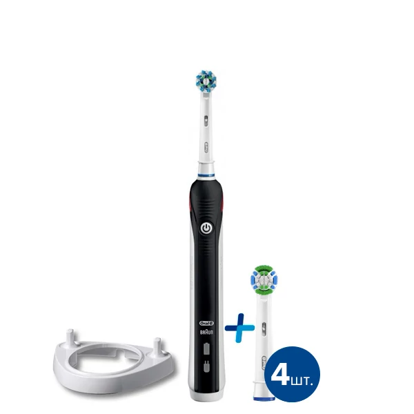 Електрична зубна щітка Oral-B D16 PRO Black Light 5 нас. з підставкою ЄС