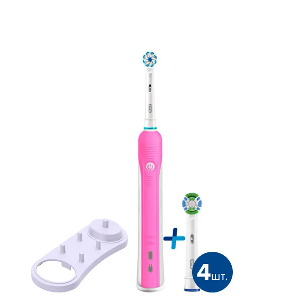 Електрична зубна щітка Oral-B D16 PRO Pink 5 нас. з підставкою