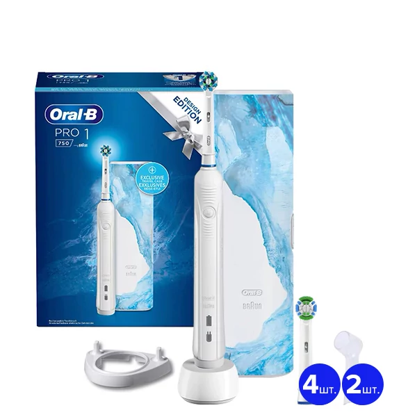 Зубна щітка Oral-B D16/755 WS Pro 1 Design Edition White (5 нас.) + ріжок ЄС