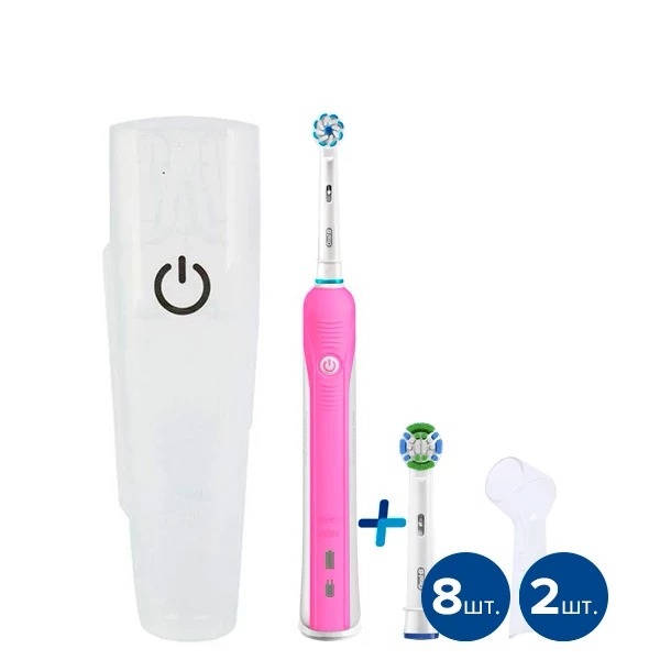 Зубна щітка Oral-B D16 Pro 700-750 Pink 9 нас. з футляром