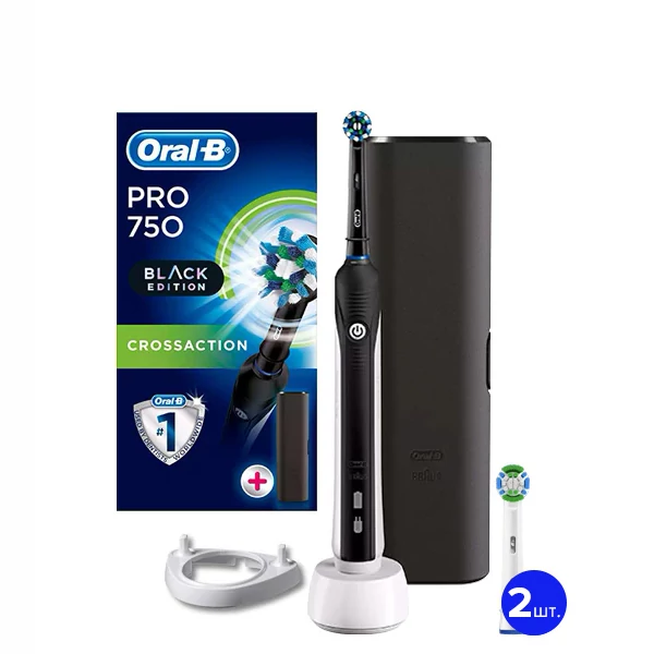 Зубна щітка Oral-B D16.513.1UX PRO 750 CA BLACK EDITION (3 нас.) + Ріжок