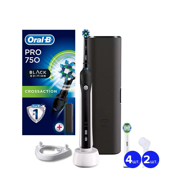 Зубна щітка Oral-B D16.513.1UX PRO 750 CA BLACK EDITION (5 нас.) + ріжок