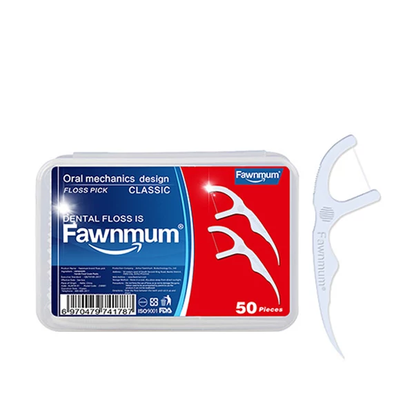 Зубна нитка-флос Fawnmum Floss-Pick Classic BOX (50 шт.)