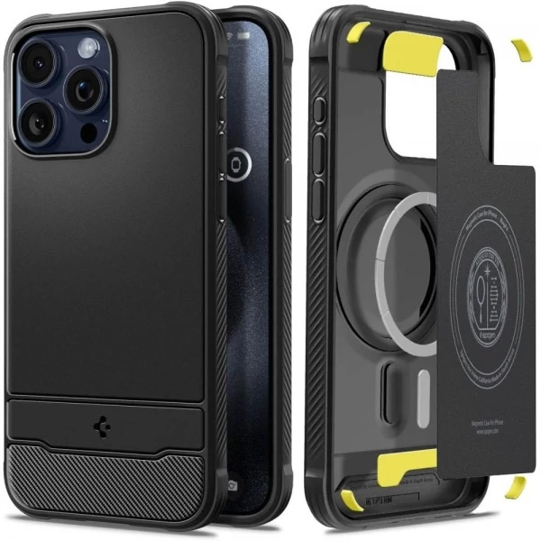 Чохол Spigen Rugged Armor Mag Magsafe iPhone 15 Pro Matte Black Чорний Case